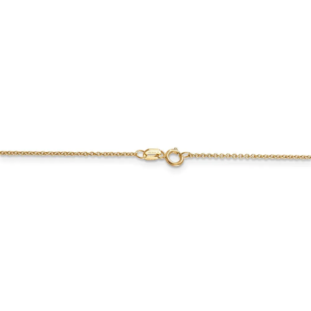 14k Yellow Gold Medium Script Initial T Necklace