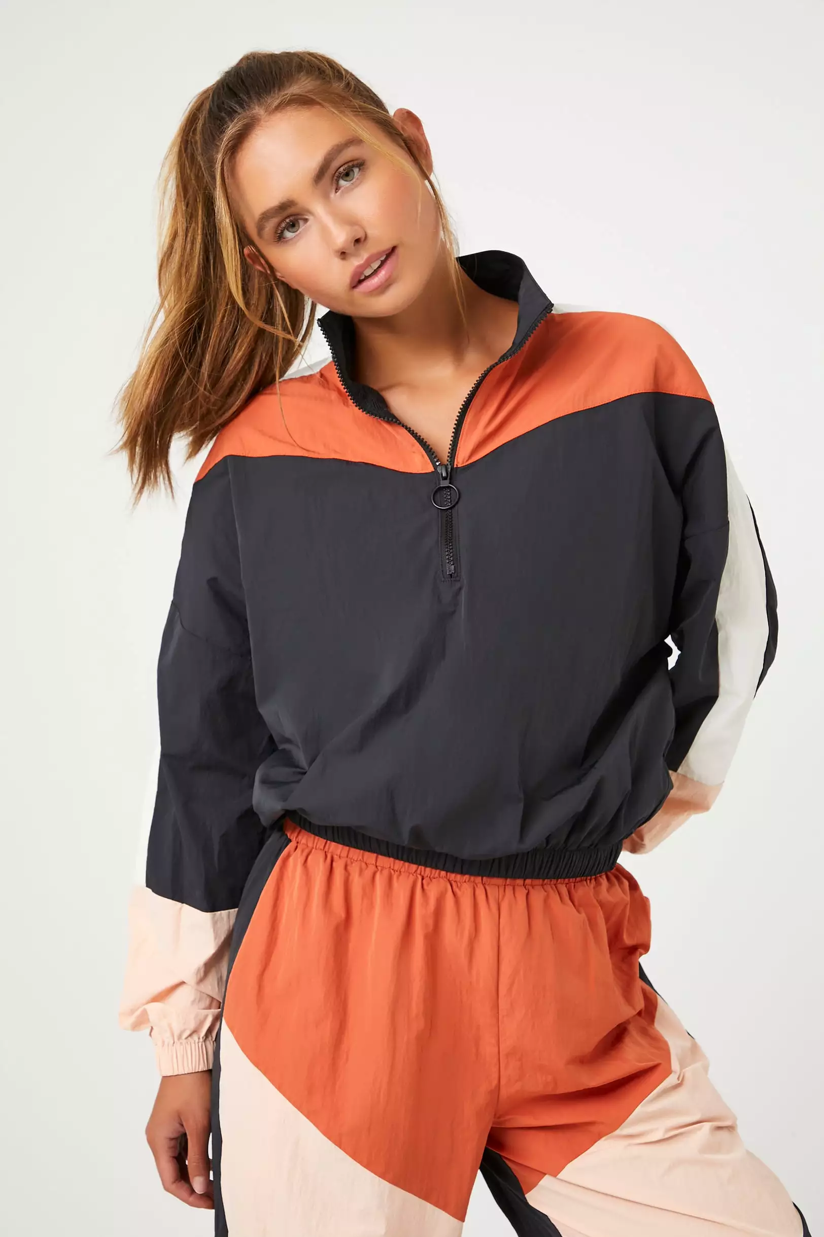 Active Colorblock Half-Zip Jacket