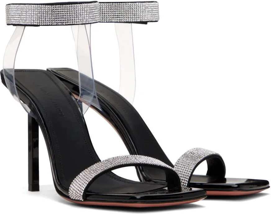 Amina Muaddi Black Rih Heeled Sandals