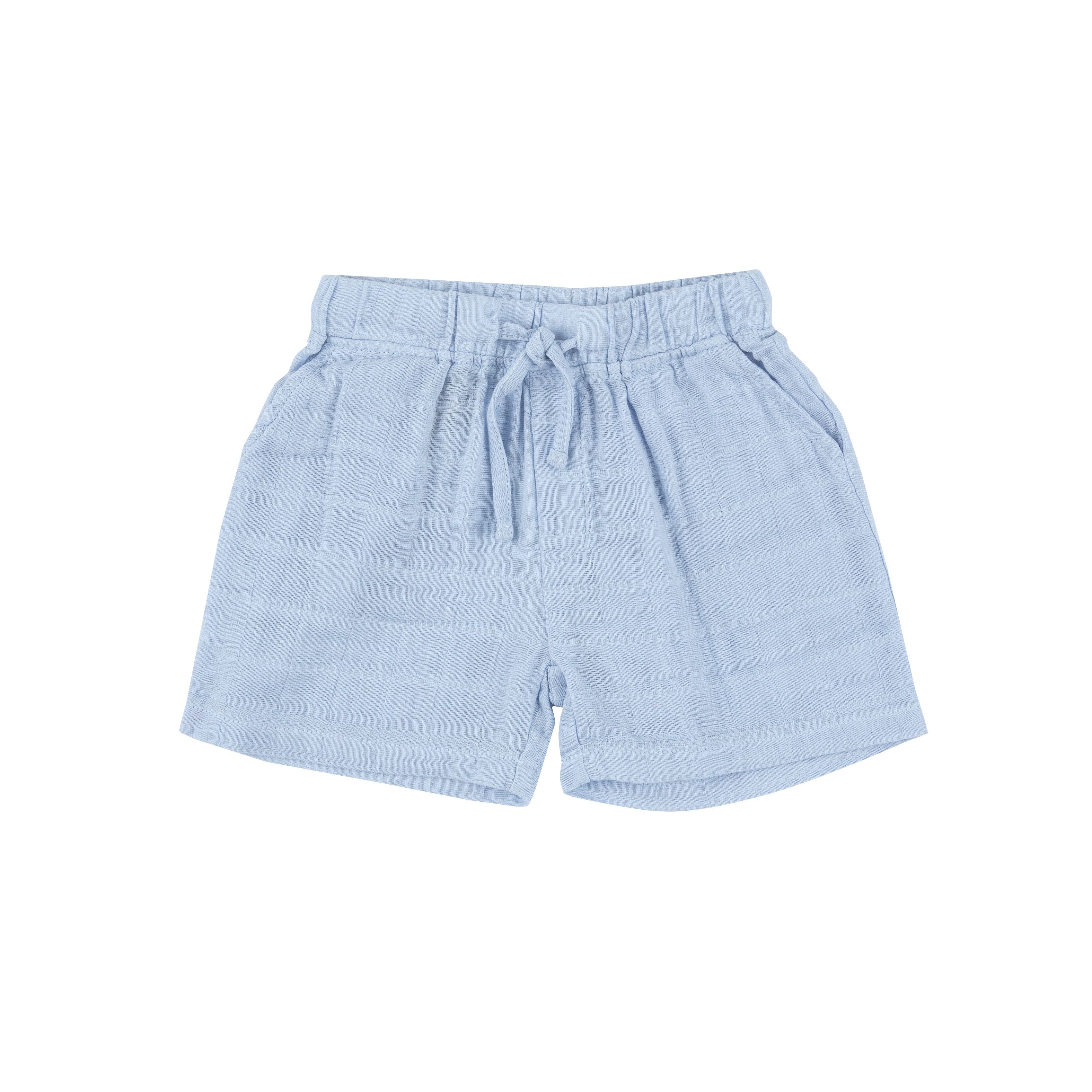 Angel Dear - Dusty Blue Muslin Shorts