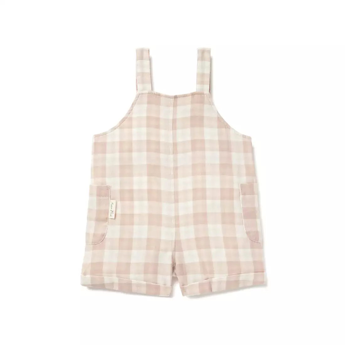 Aster & Oak - Taupe Gingham Overalls