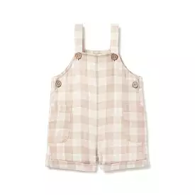 Aster & Oak - Taupe Gingham Overalls