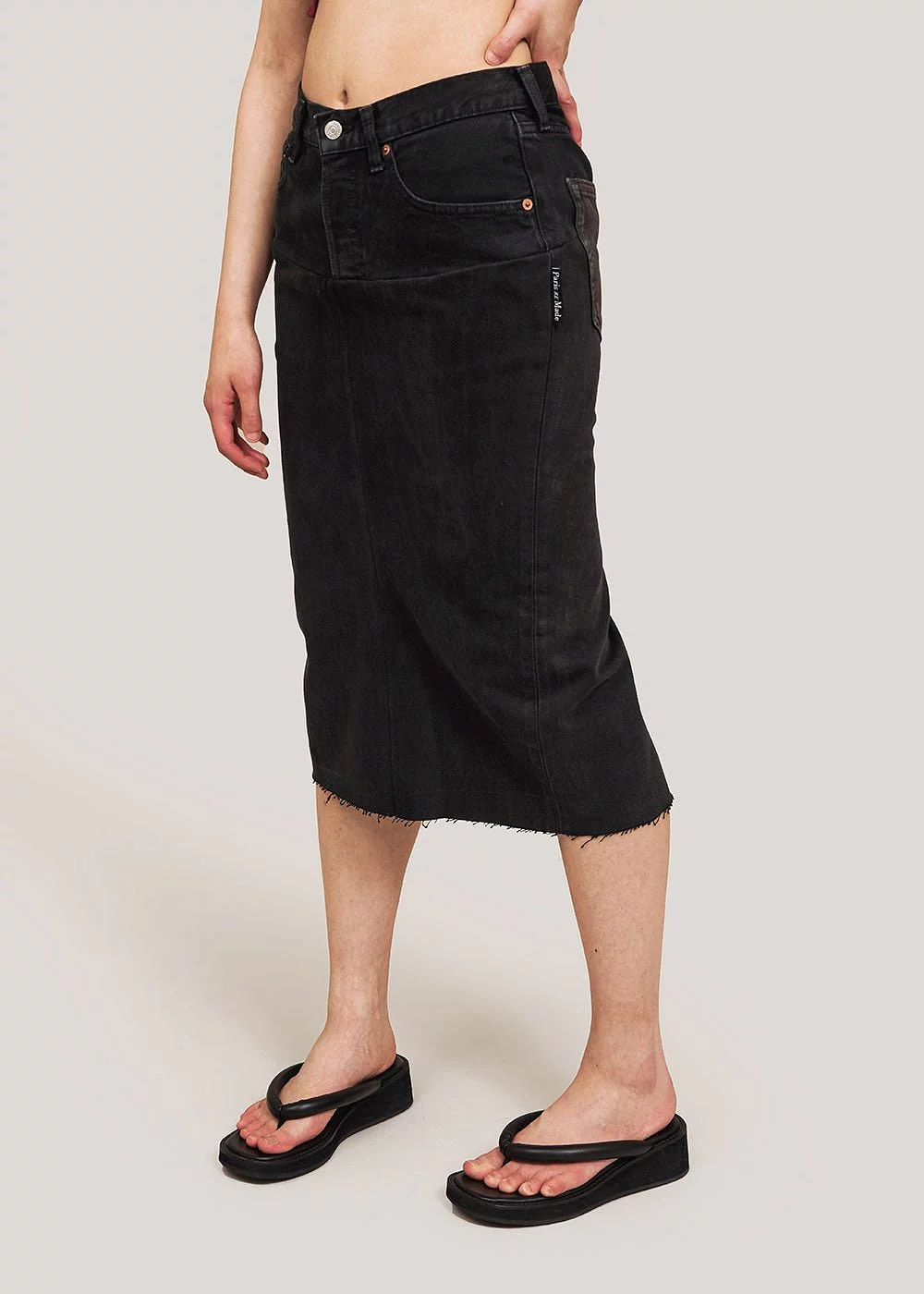 Black Vintage Denim Skirt