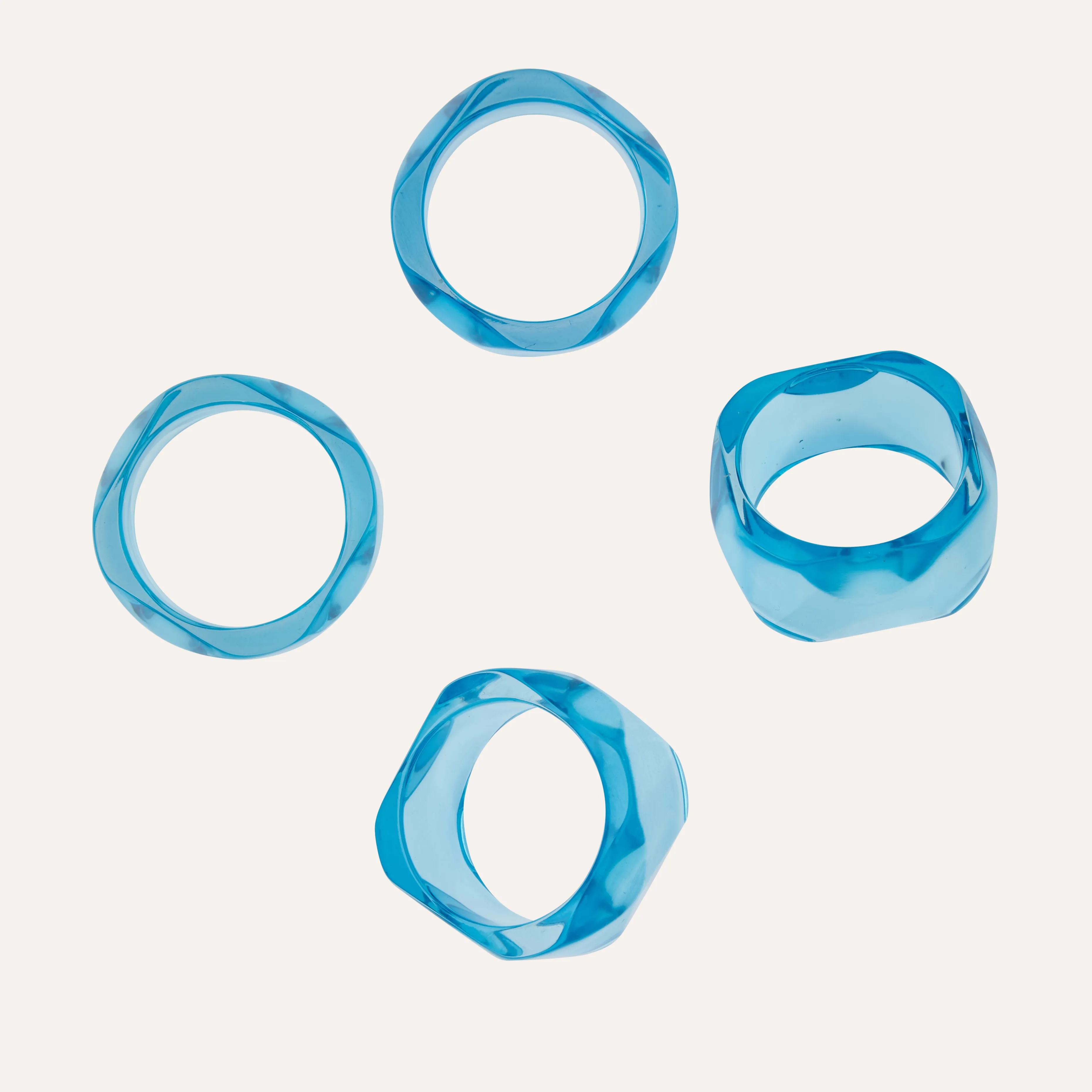 Blue Topaz Gem Napkin Rings