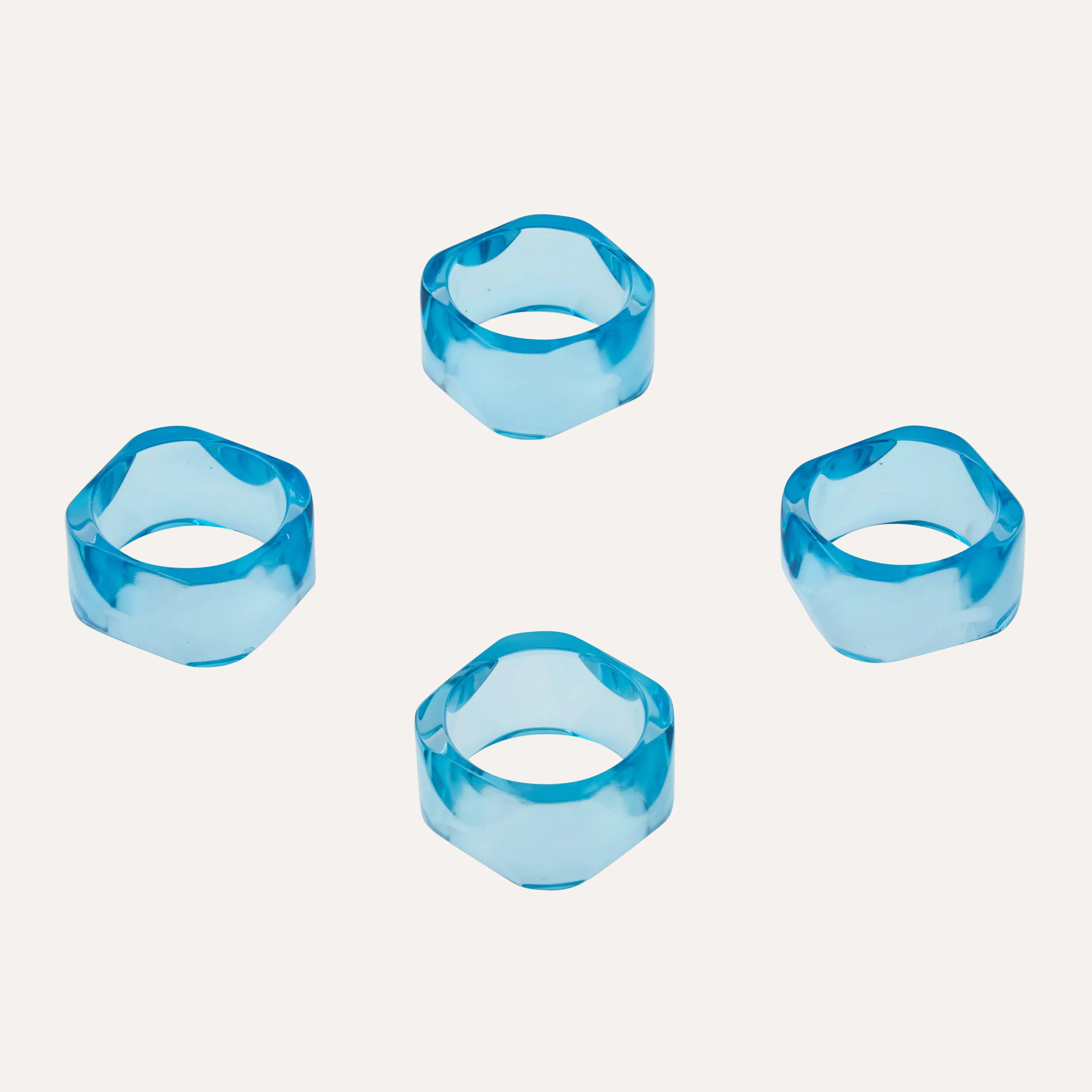 Blue Topaz Gem Napkin Rings