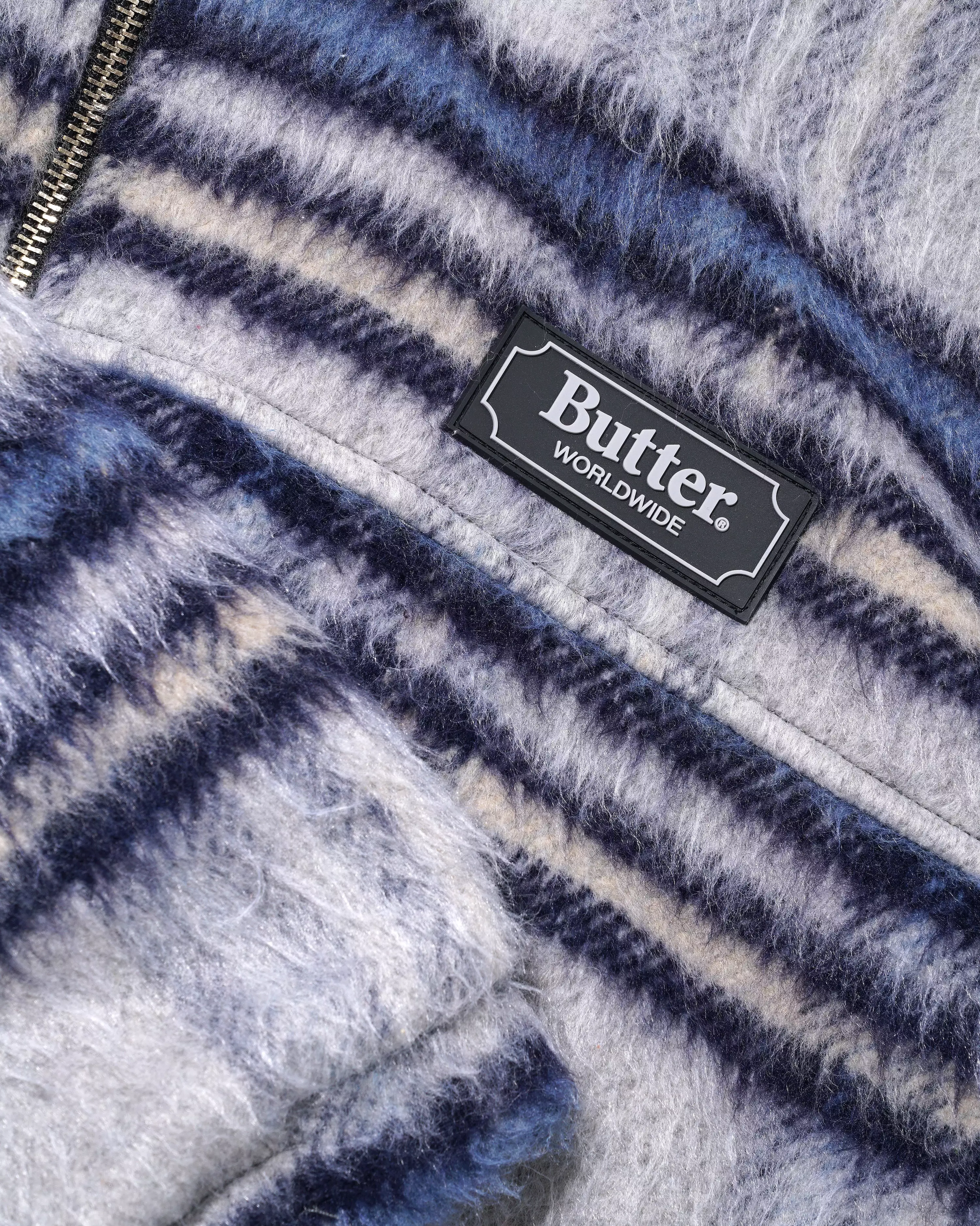 Butter Goods Hairy Plaid Lodge Jacket Navy