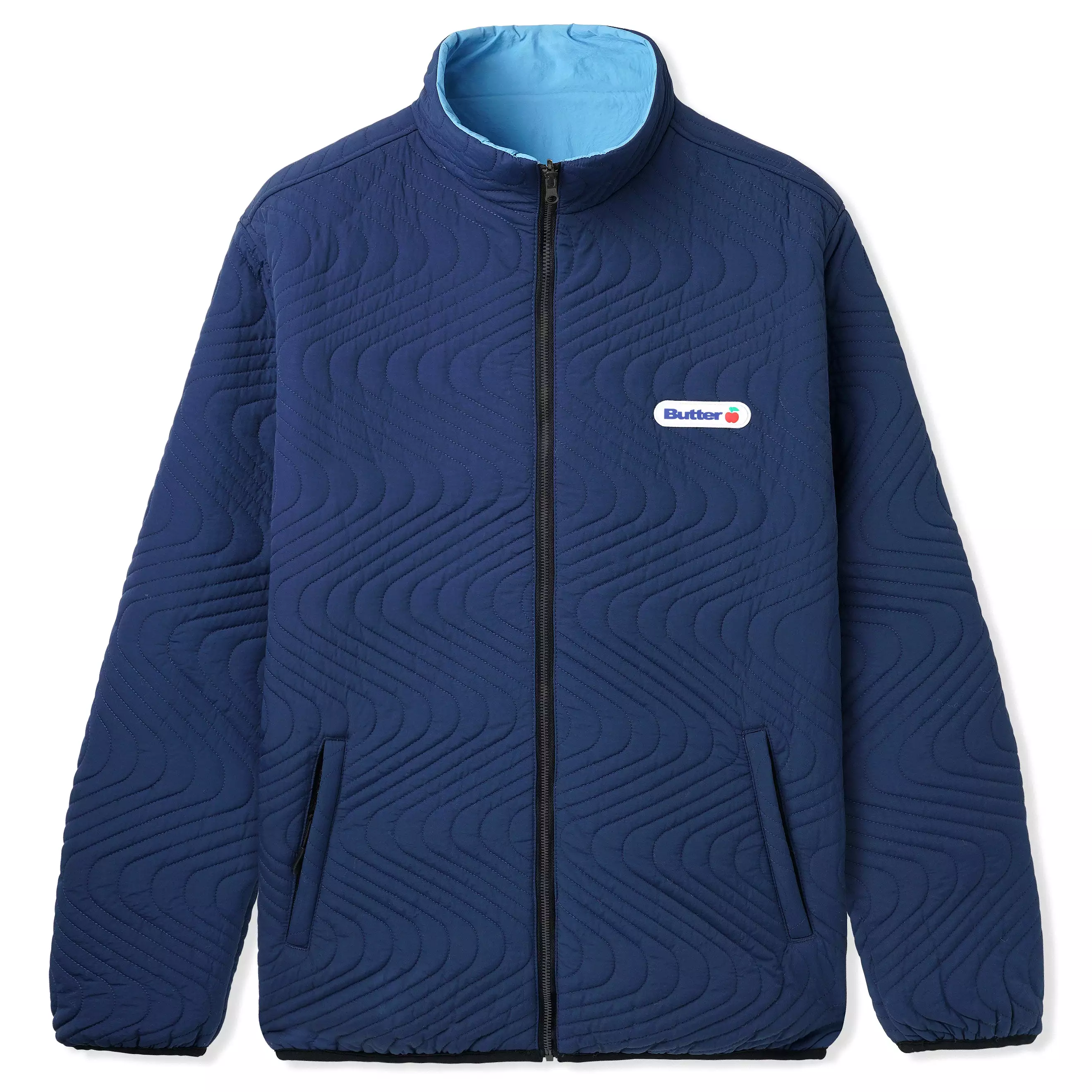 Butter Goods Quilted Reversible Jacket Navy Blue