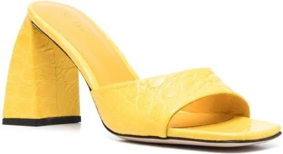 BY FAR Romy 95mm mule sandals Yellow