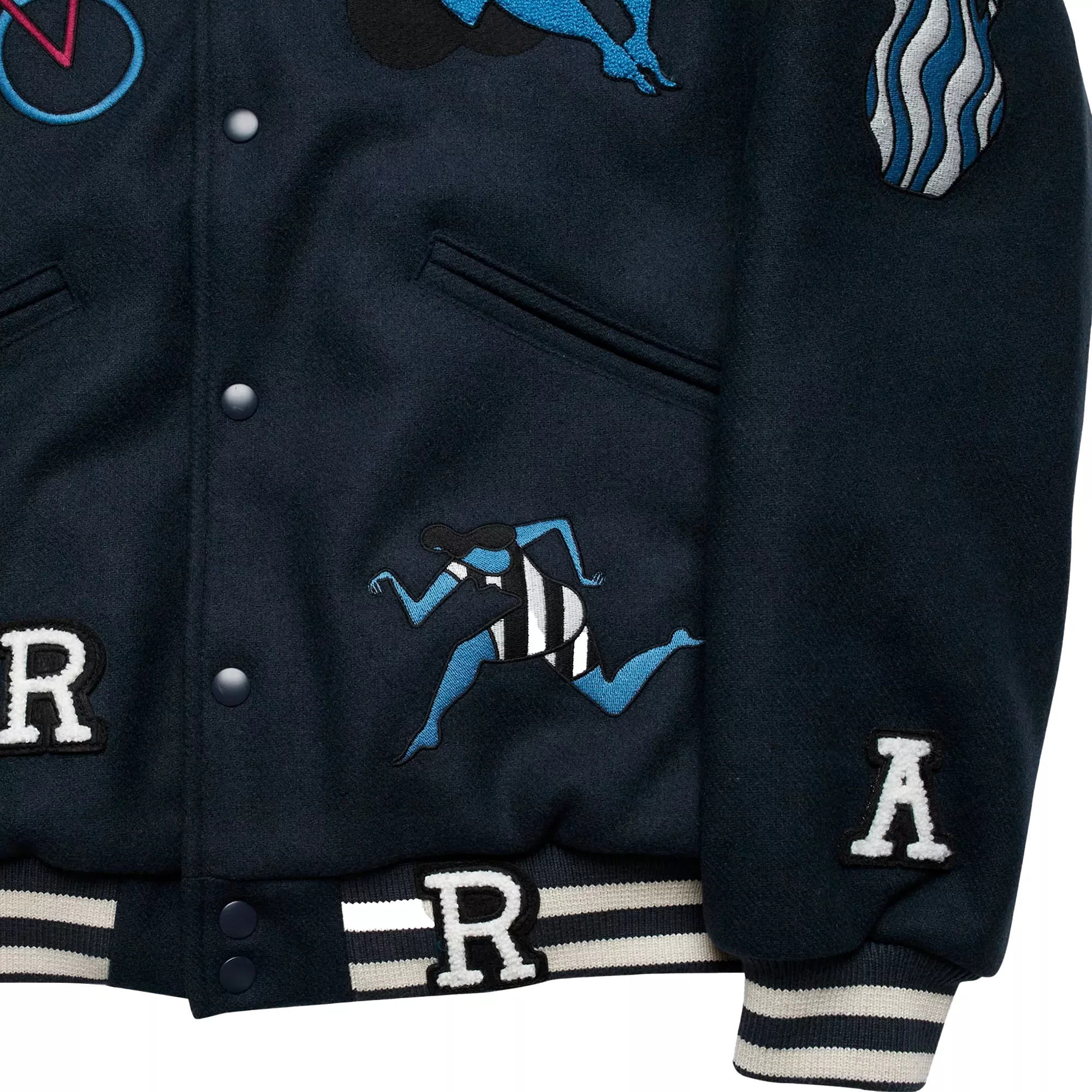 By Parra Run Sit & Bike Varsity Jacket Navy Blue 50140