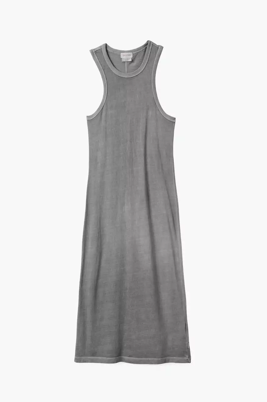 Carefree Organic Garment Dyed Tank Dress - Washed Black