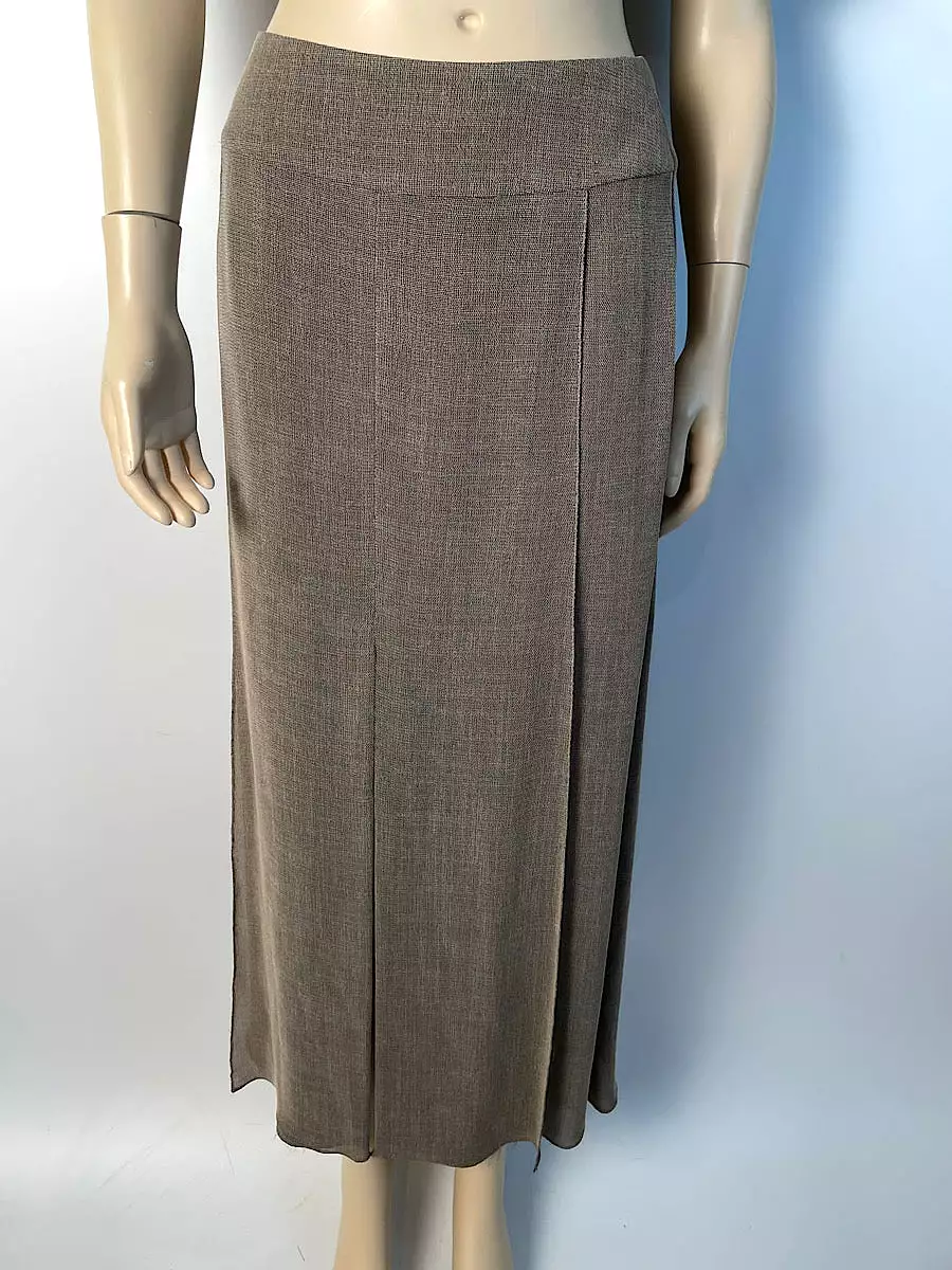 Chanel Vintage 99P 1999 Spring brown blouse long maxi skirt dress outfit set FR 38