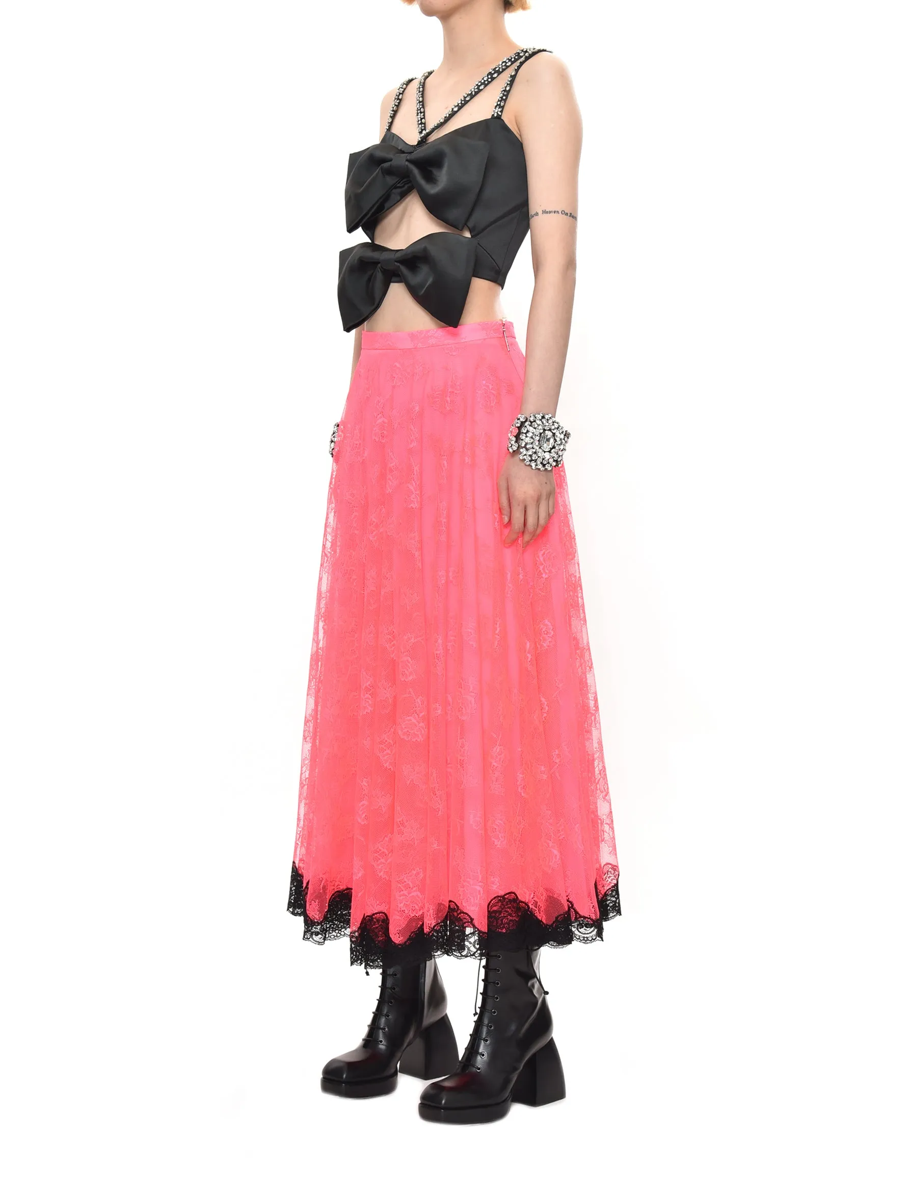 Christopher Kane Neon Lace Maxi Skirt