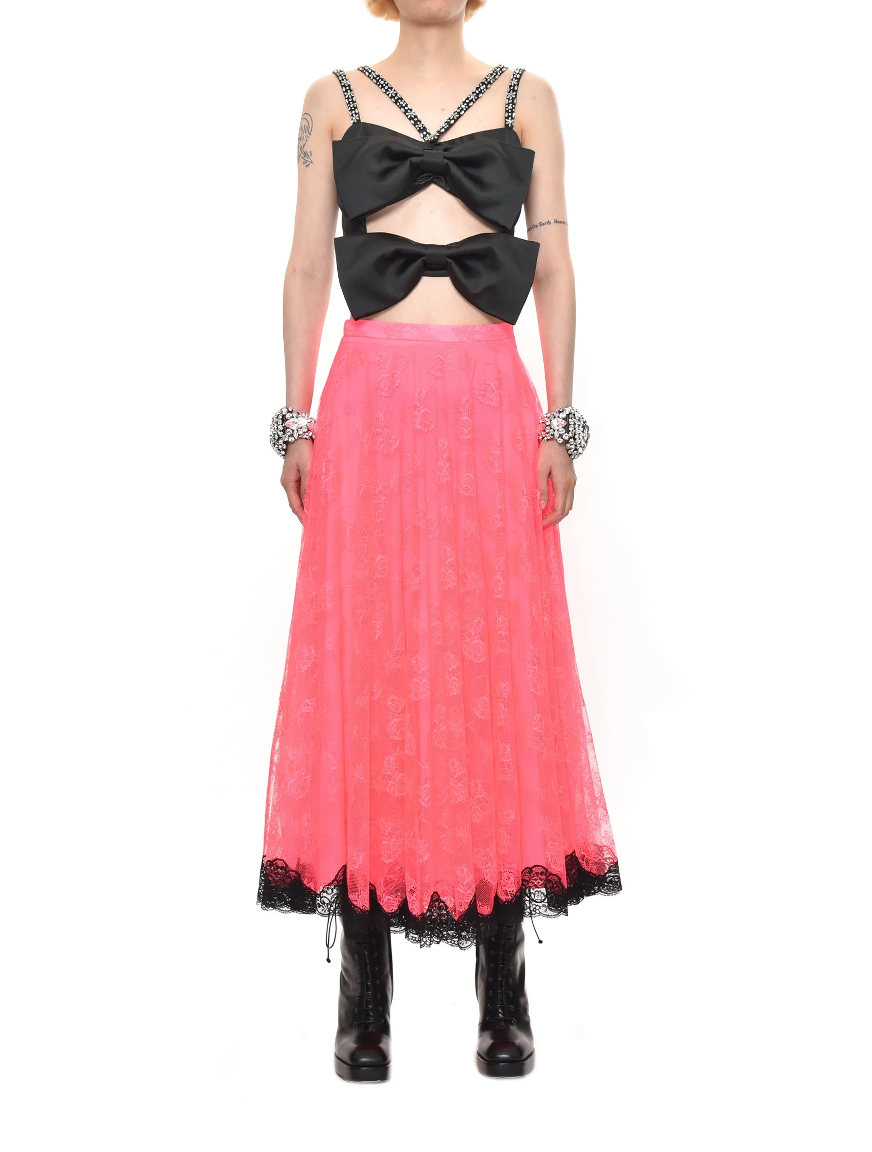 Christopher Kane Neon Lace Maxi Skirt