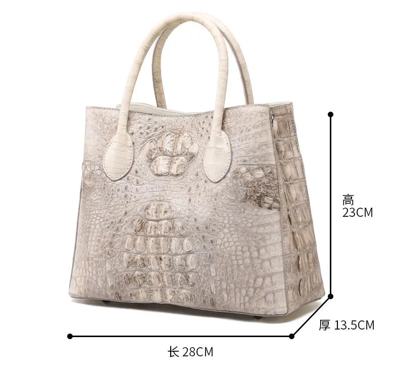 Crocodile Leather Large Capacity Designer Messenger Handbag for Women