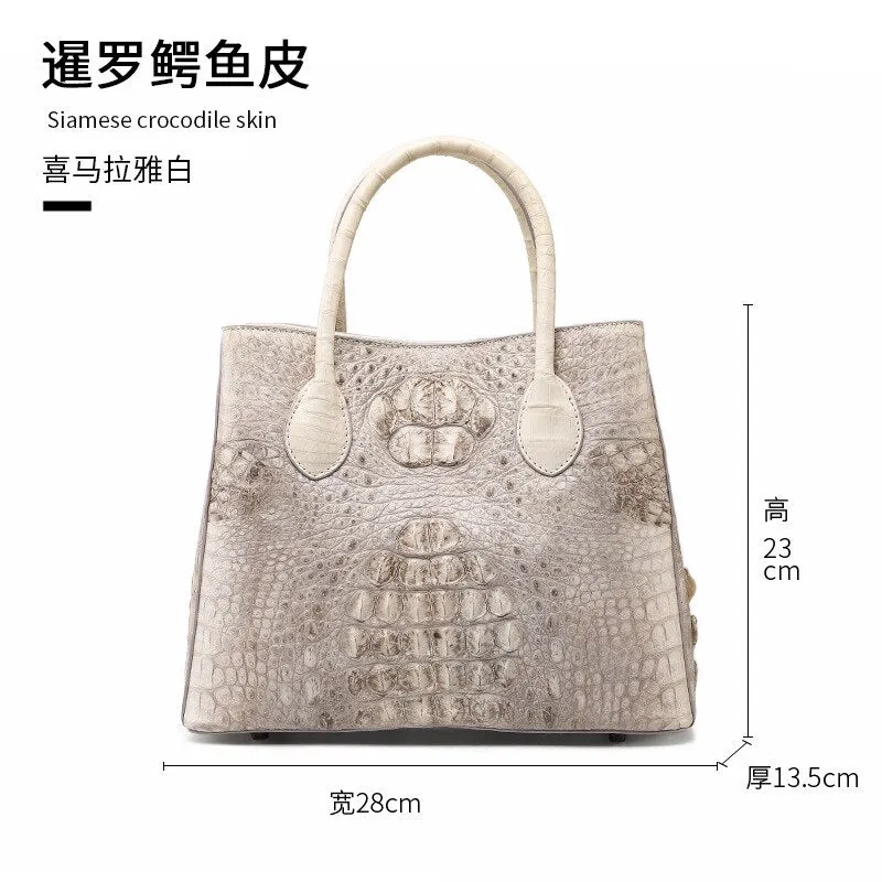 Crocodile Leather Large Capacity Designer Messenger Handbag for Women