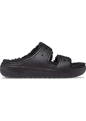 Crocs Black Classic Cozzzy Sandals | Grattan