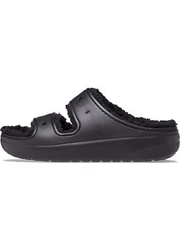 Crocs Black Classic Cozzzy Sandals | Grattan