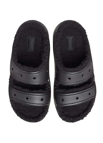 Crocs Black Classic Cozzzy Sandals | Grattan