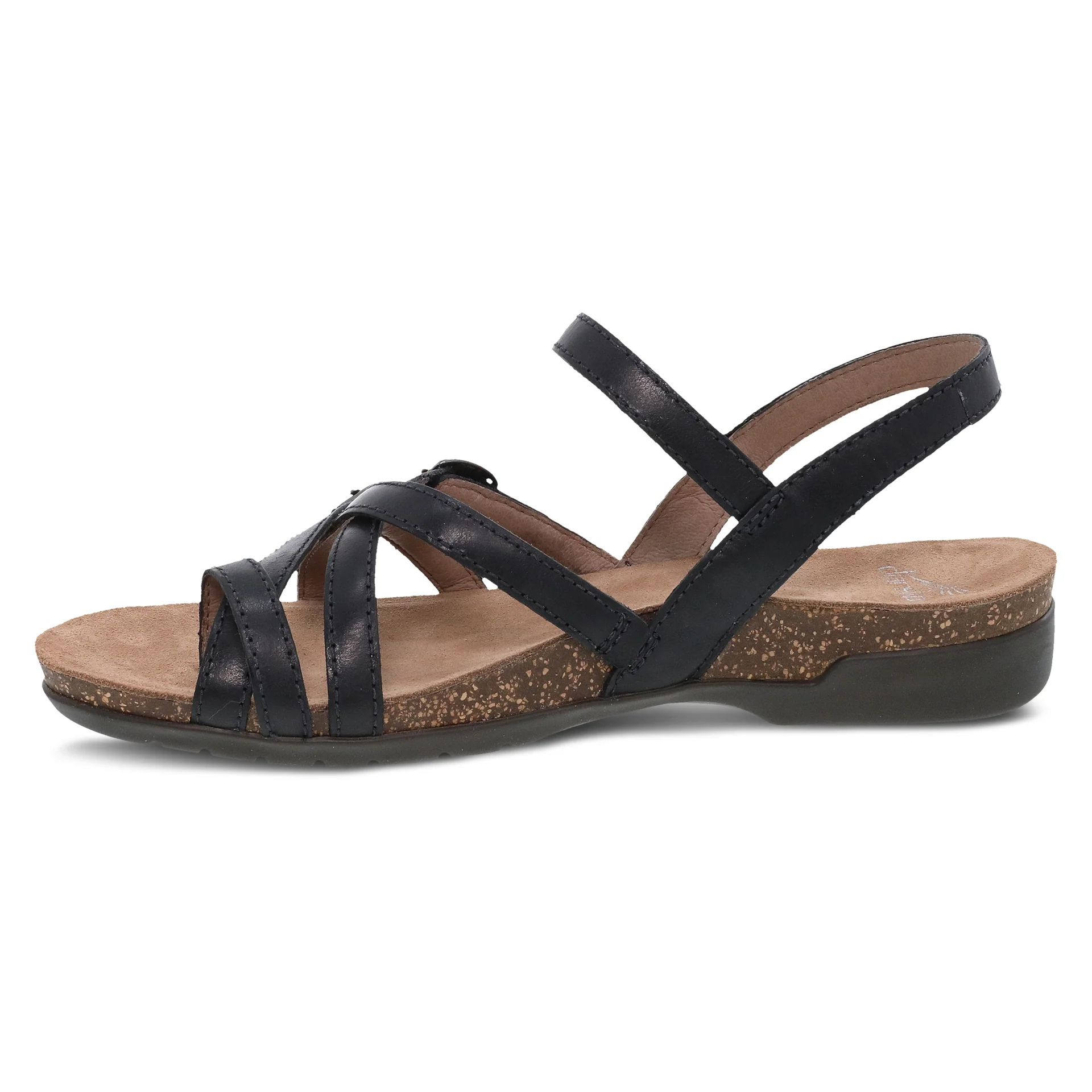 Dansko Women’s Roslyn Sandals-Black Waxy Burnished