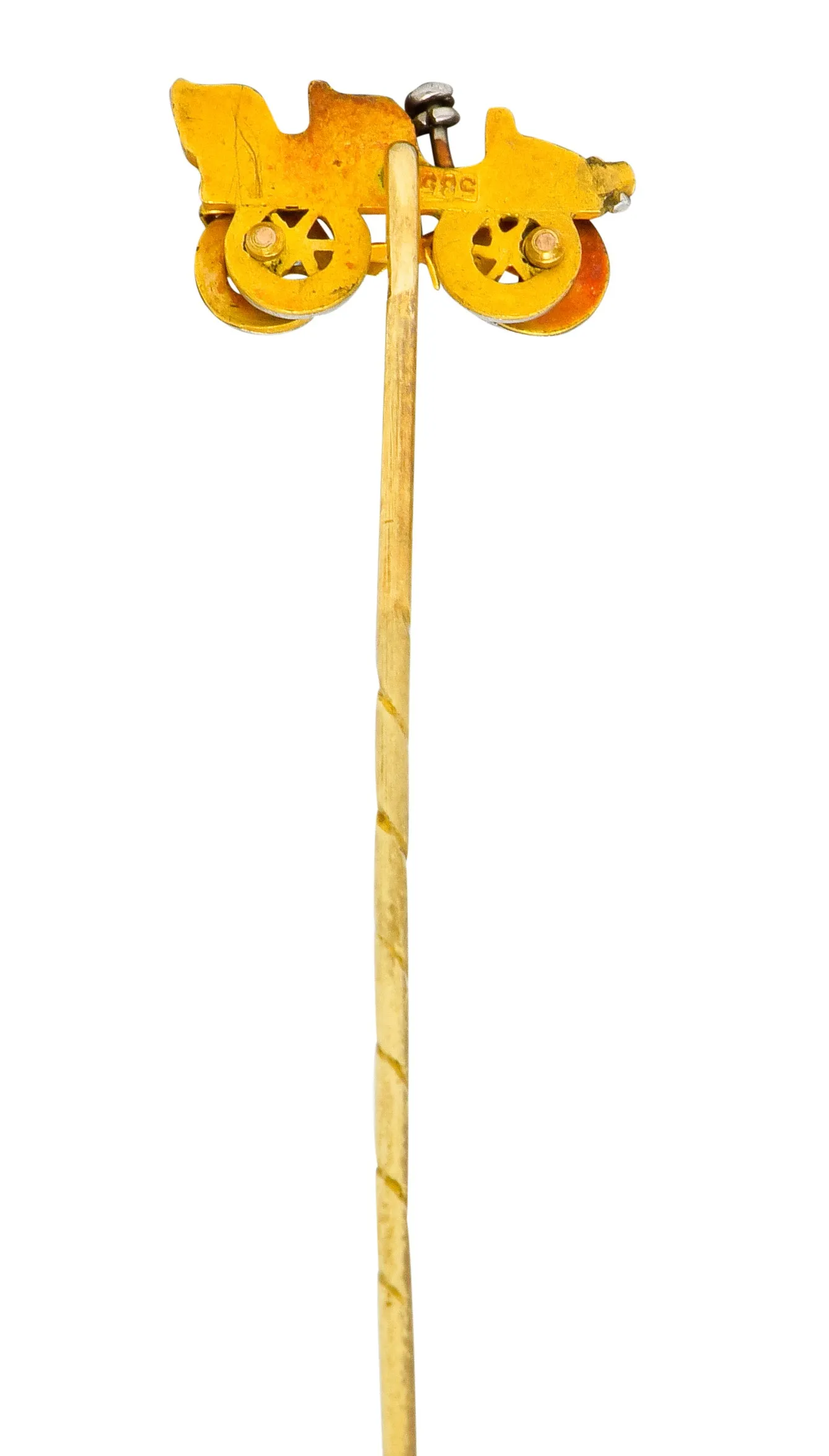 Edwardian Articulated 14 Karat Gold Ford Model T Classic Car Stickpin