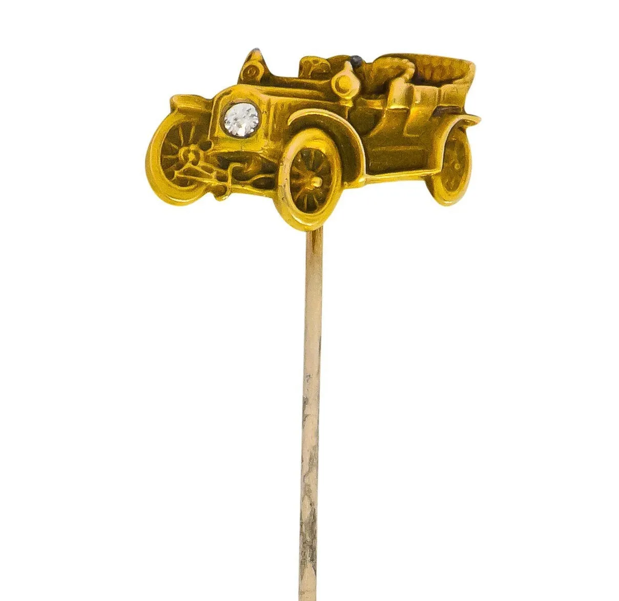 Edwardian Diamond 14 Karat Gold Ford Model T Classic Car Stickpin