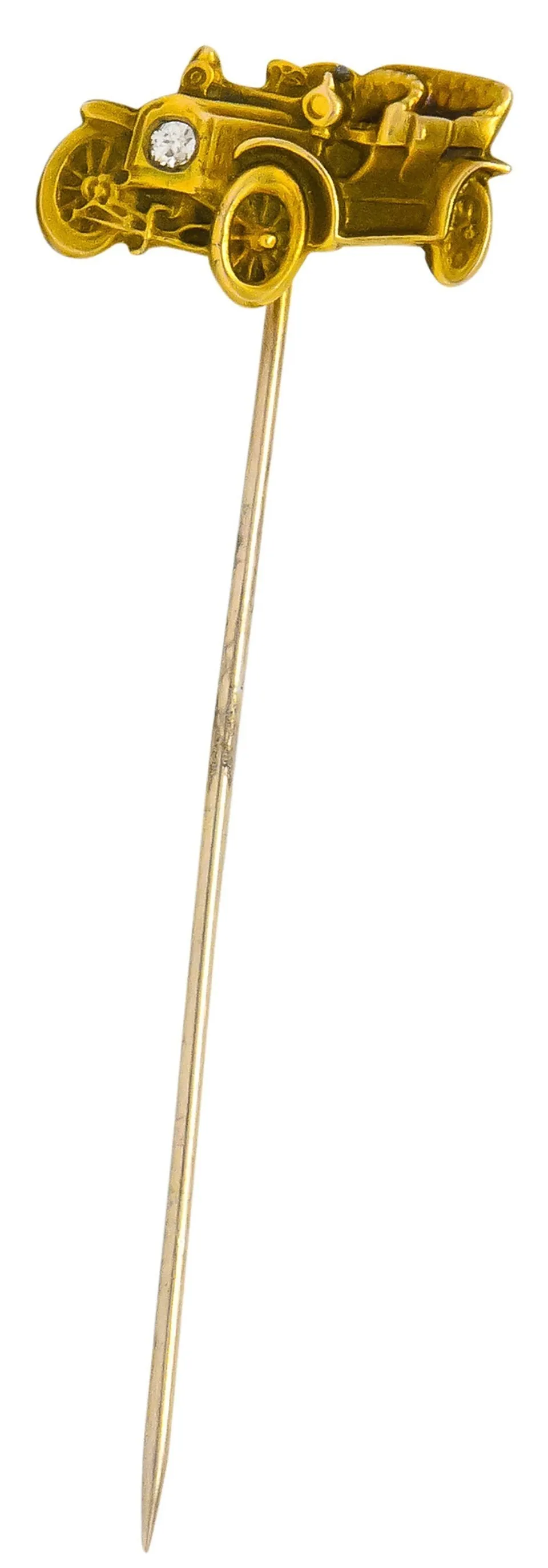 Edwardian Diamond 14 Karat Gold Ford Model T Classic Car Stickpin