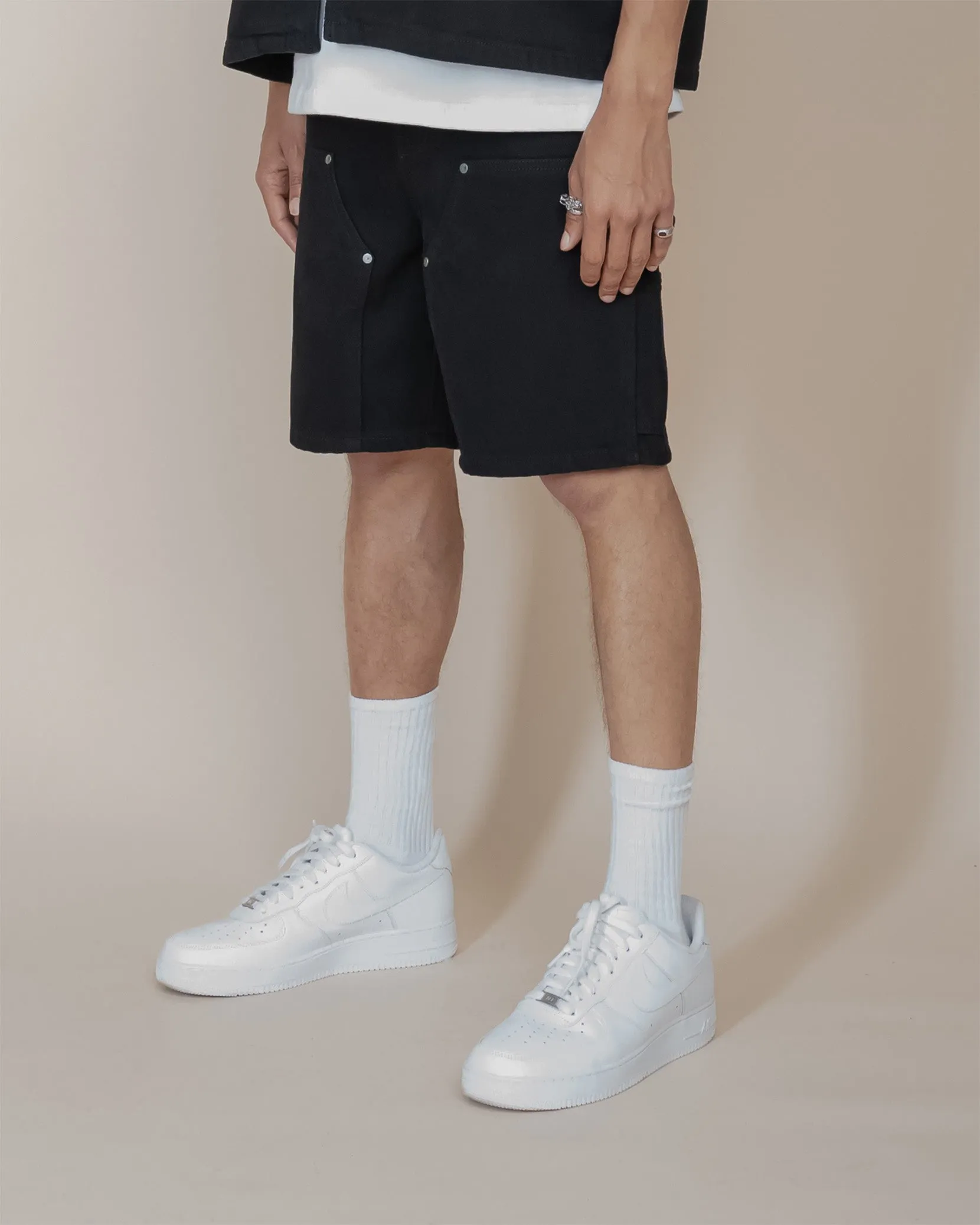 EPTM DOUBLE KNEE TWILL SHORTS - BLACK