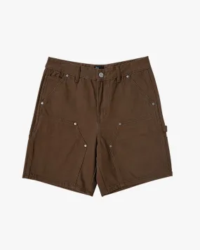 EPTM DOUBLE KNEE TWILL SHORTS - BROWN