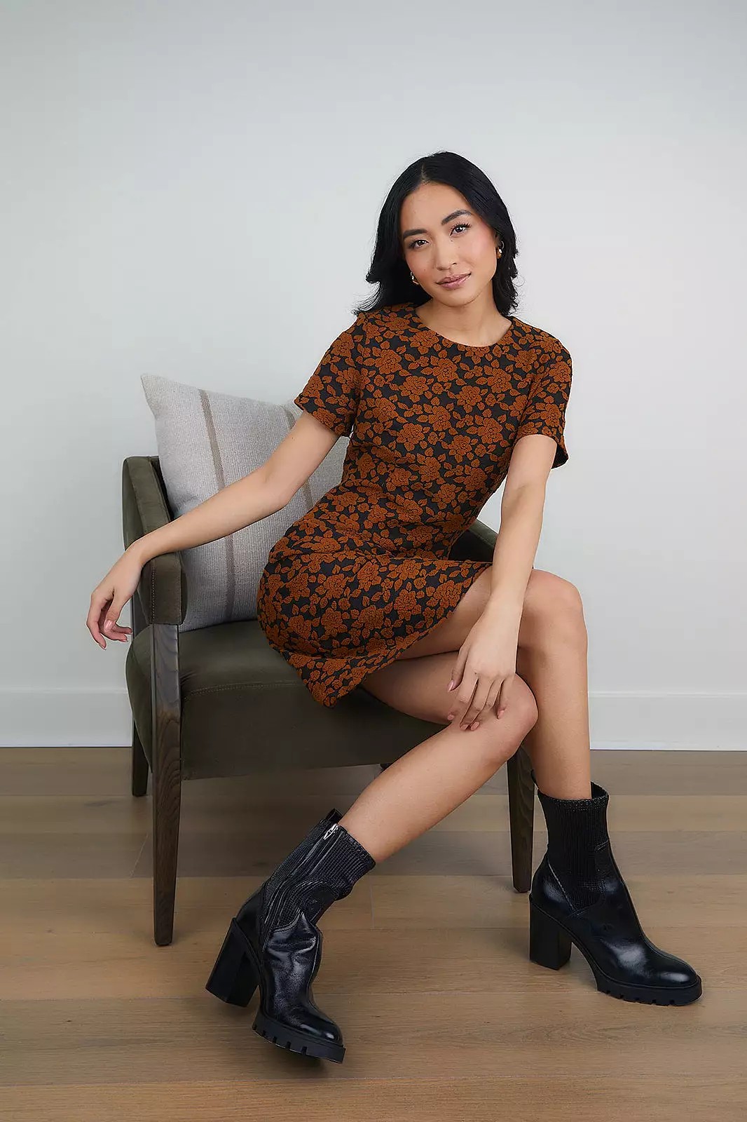 For a Moment Jacquard Shift Dress-FINAL SALE