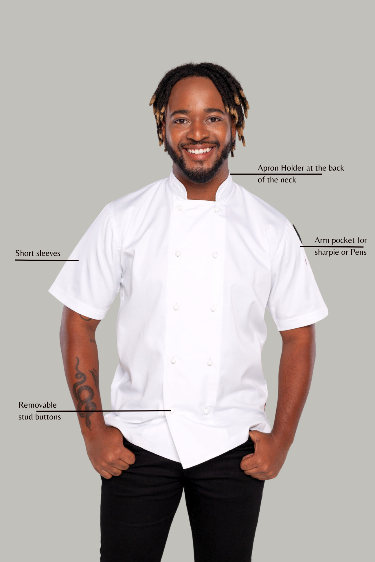 Generic White Chef Jacket Short sleeves