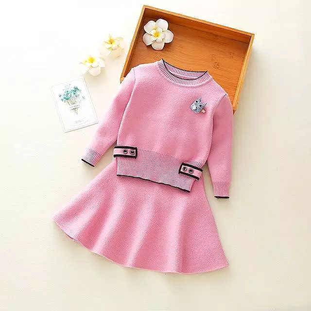 Girls Clothing Sets Kids Knitted Suits Long Sleeve