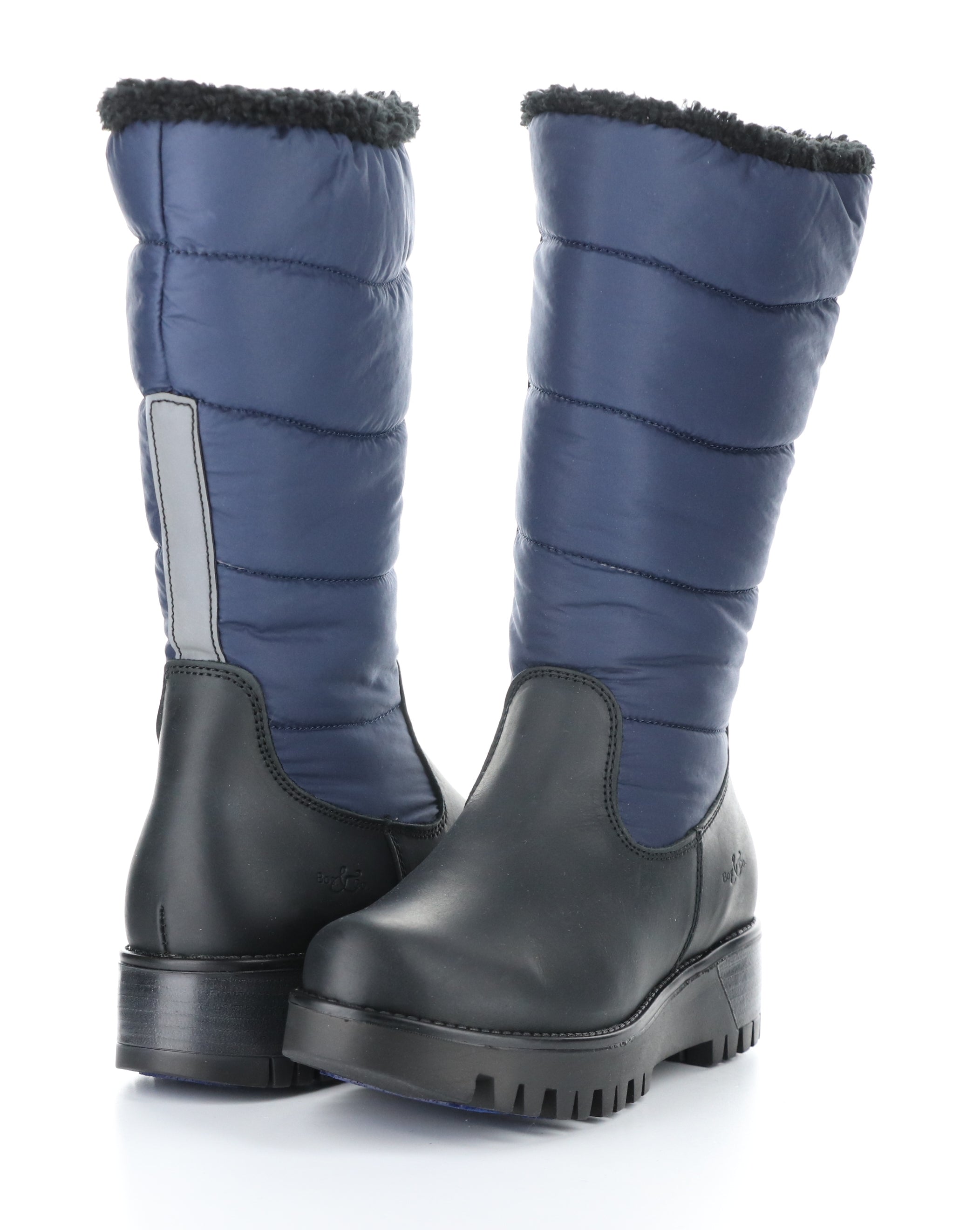 GRACEN PRIMA BLACK/NAVY Round Toe Boots