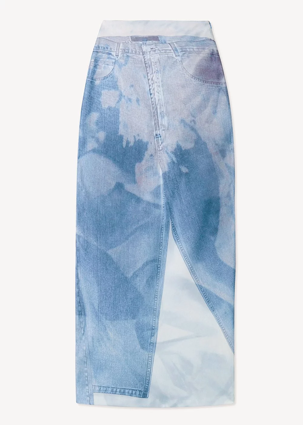 Handy Jean Print Silky Ankle Skirt