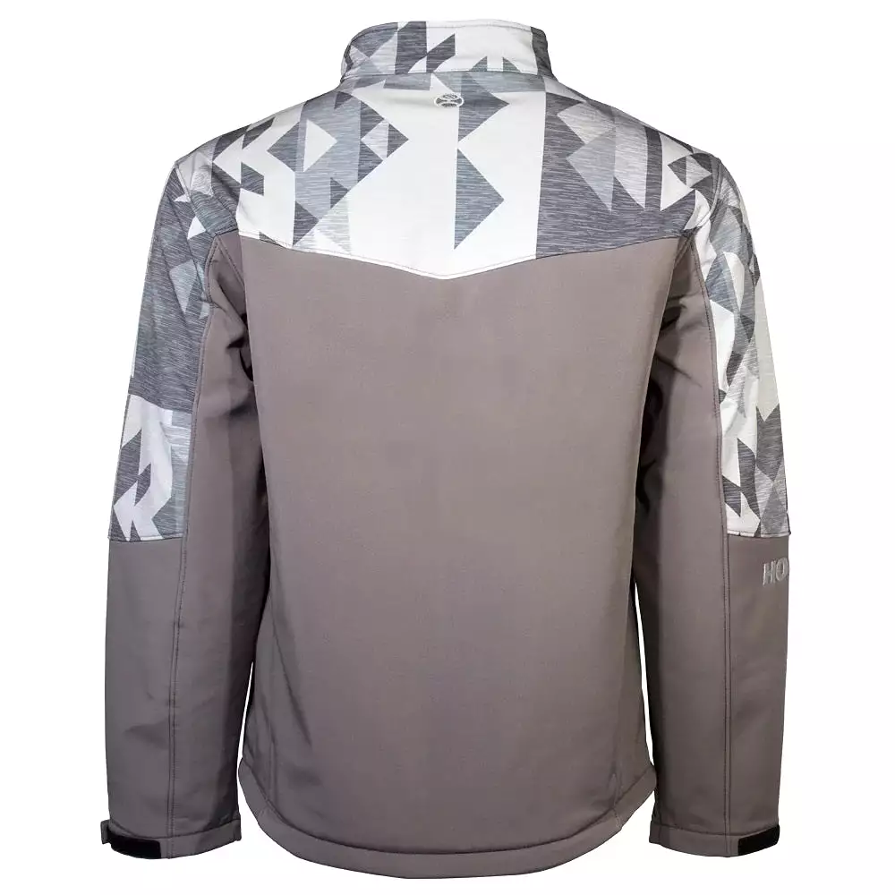 'Hooey' Men's Softshell Full Zip Jacket - Charcoal / Aztec