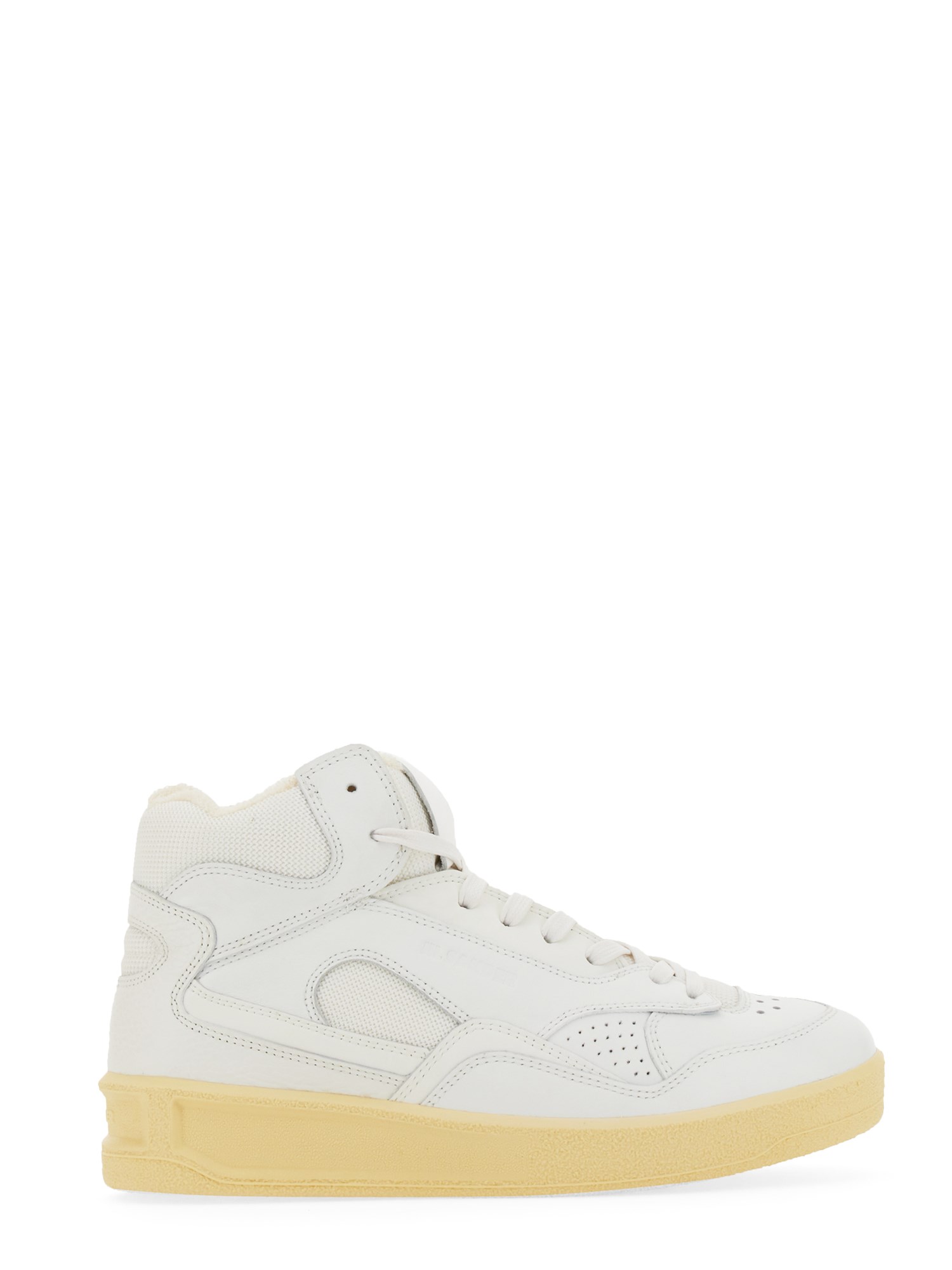 JIL SANDER    HIGH LEATHER SNEAKERS WITH LOGO