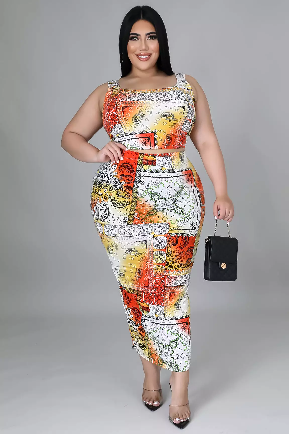 Juicy 2 Piece Bandana Midi Skirt Set