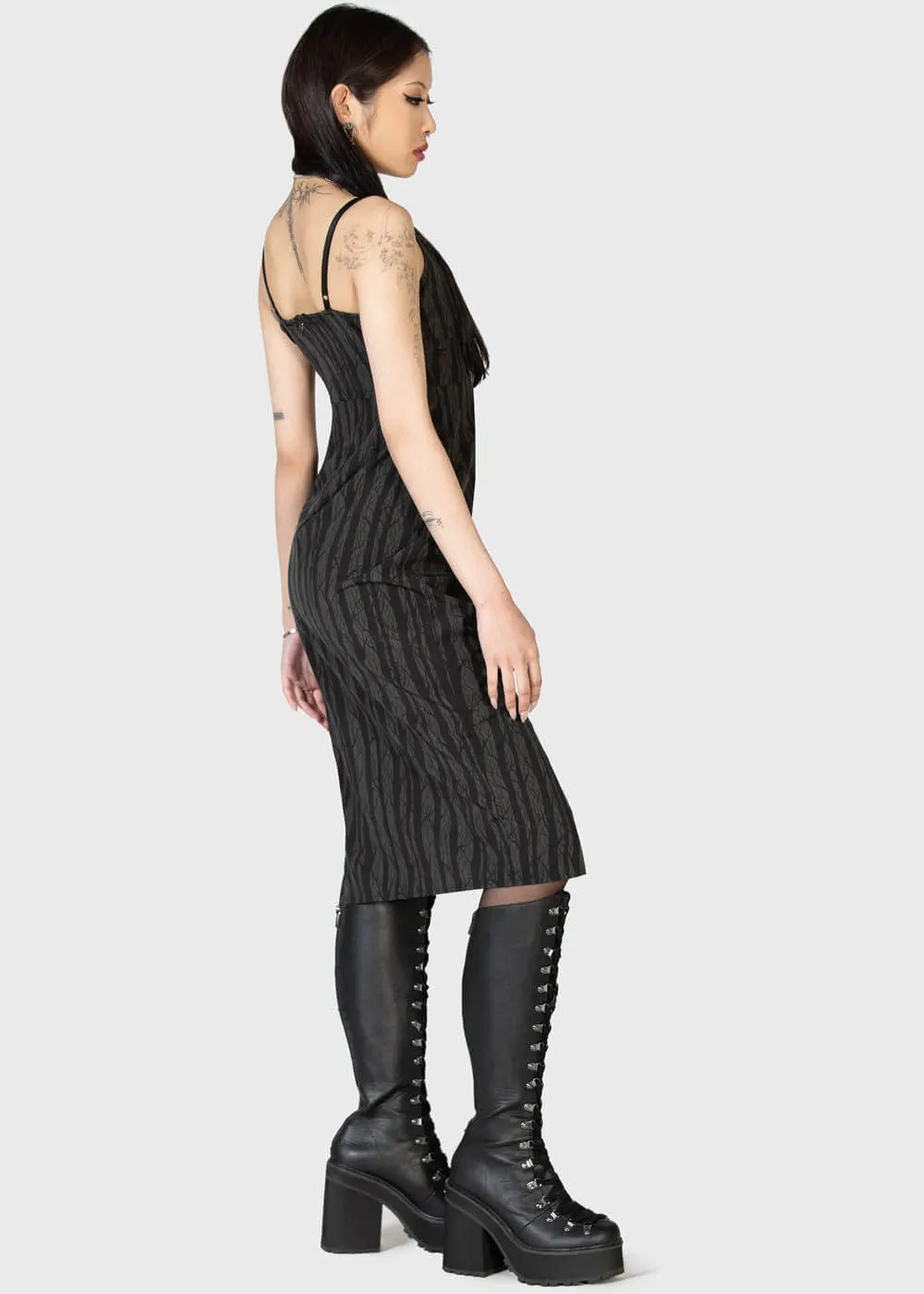 Killstar Moonlit Bloom Slip Dress Black