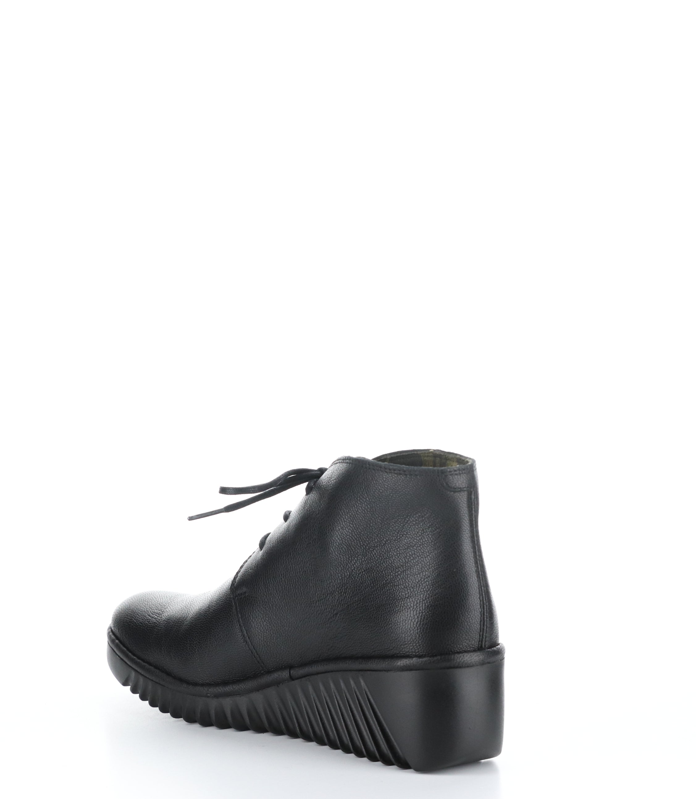 LARE335FLY Black Round Toe Ankle Boots