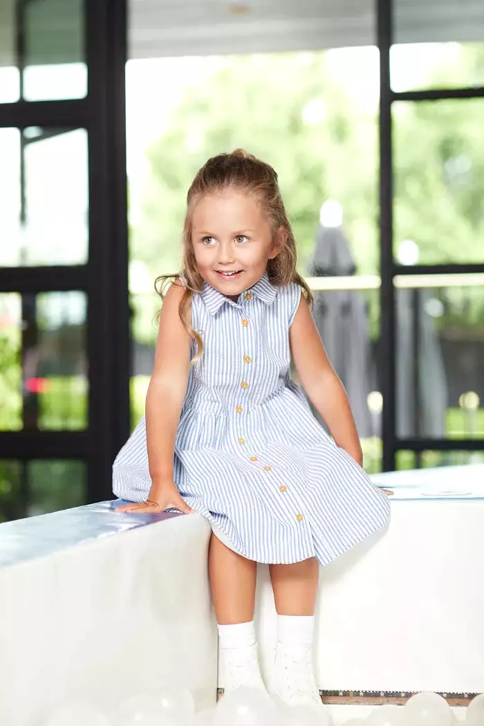 Last Size* Milky Yacht Stripe Dress - size 5yr