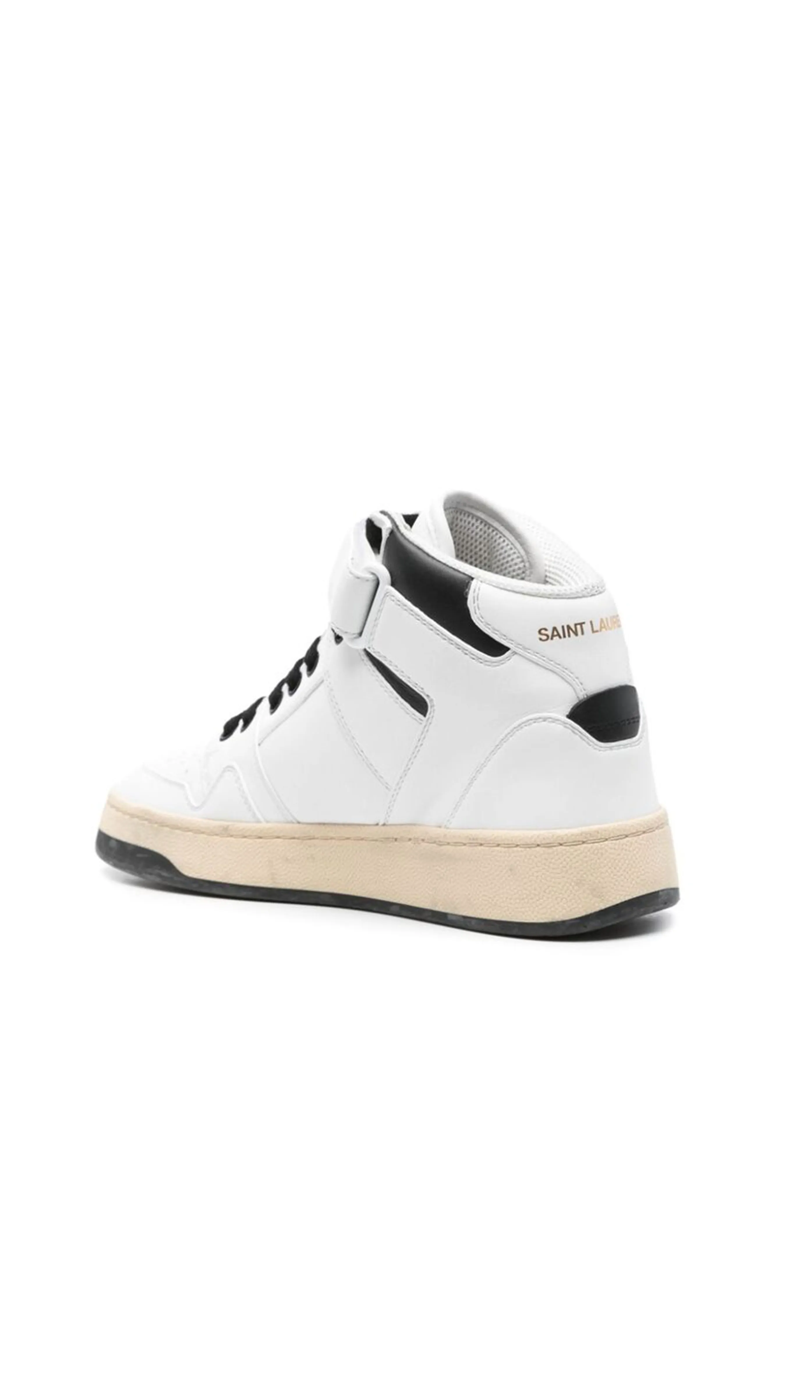 LAX High-Top Calfskin Sneakers - White/Black