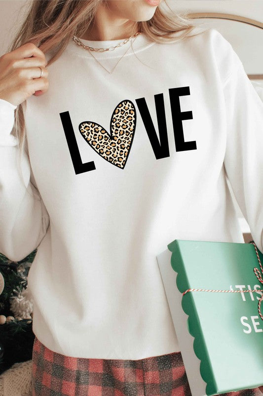 LEOPARD LOVE VALENTINE GRAPHIC SWEATSHIRT