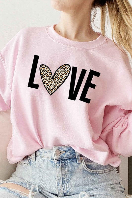 LEOPARD LOVE VALENTINE GRAPHIC SWEATSHIRT