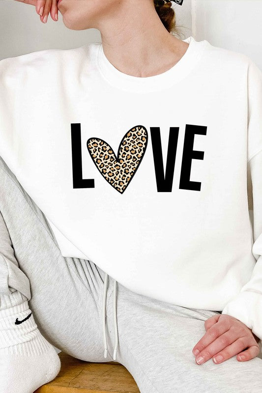 LEOPARD LOVE VALENTINE GRAPHIC SWEATSHIRT