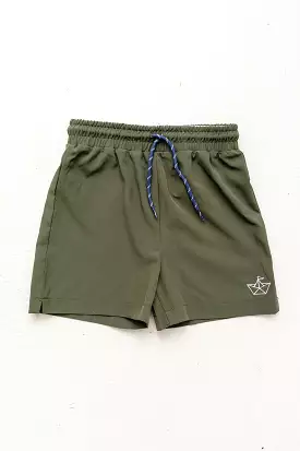 Little Paper Boat - Harrison Sport Shorts - Olive