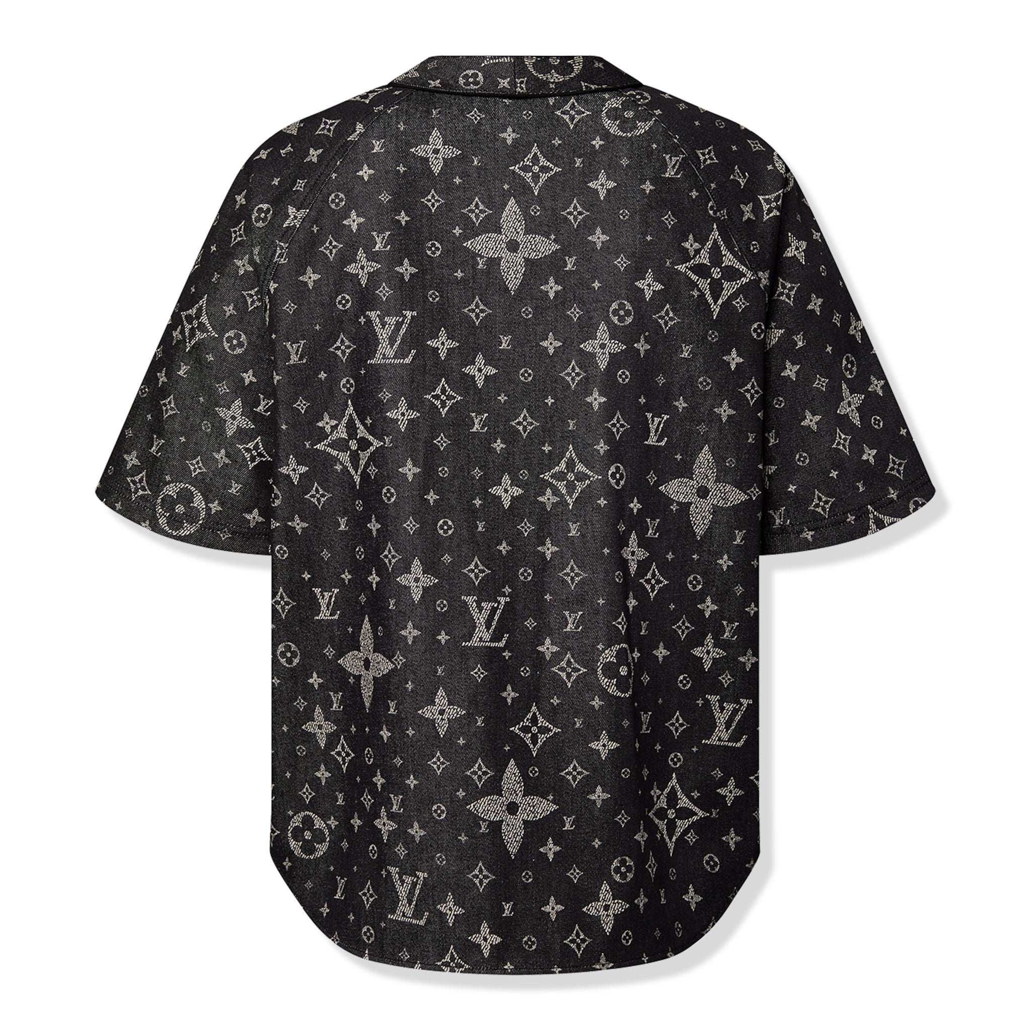 Louis Vuitton Monogram Denim Black Baseball Shirt