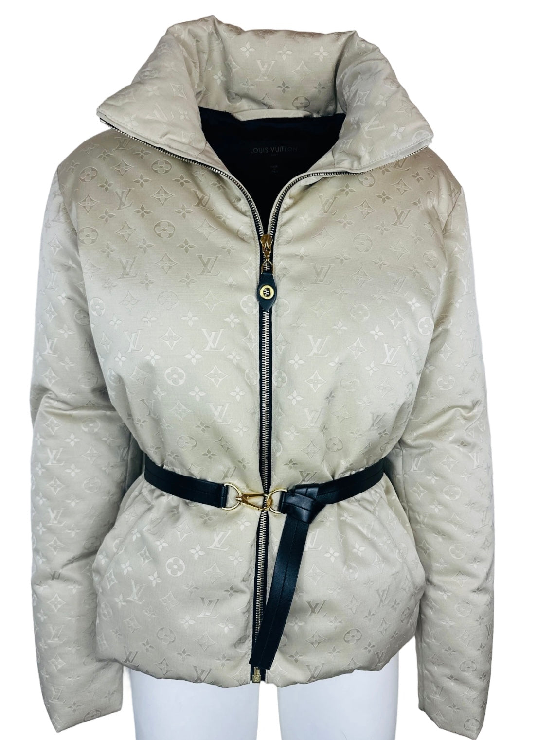 LOUIS VUITTON - PUFFER JACKET LOGO LV BEIGE SIZE 36 FR