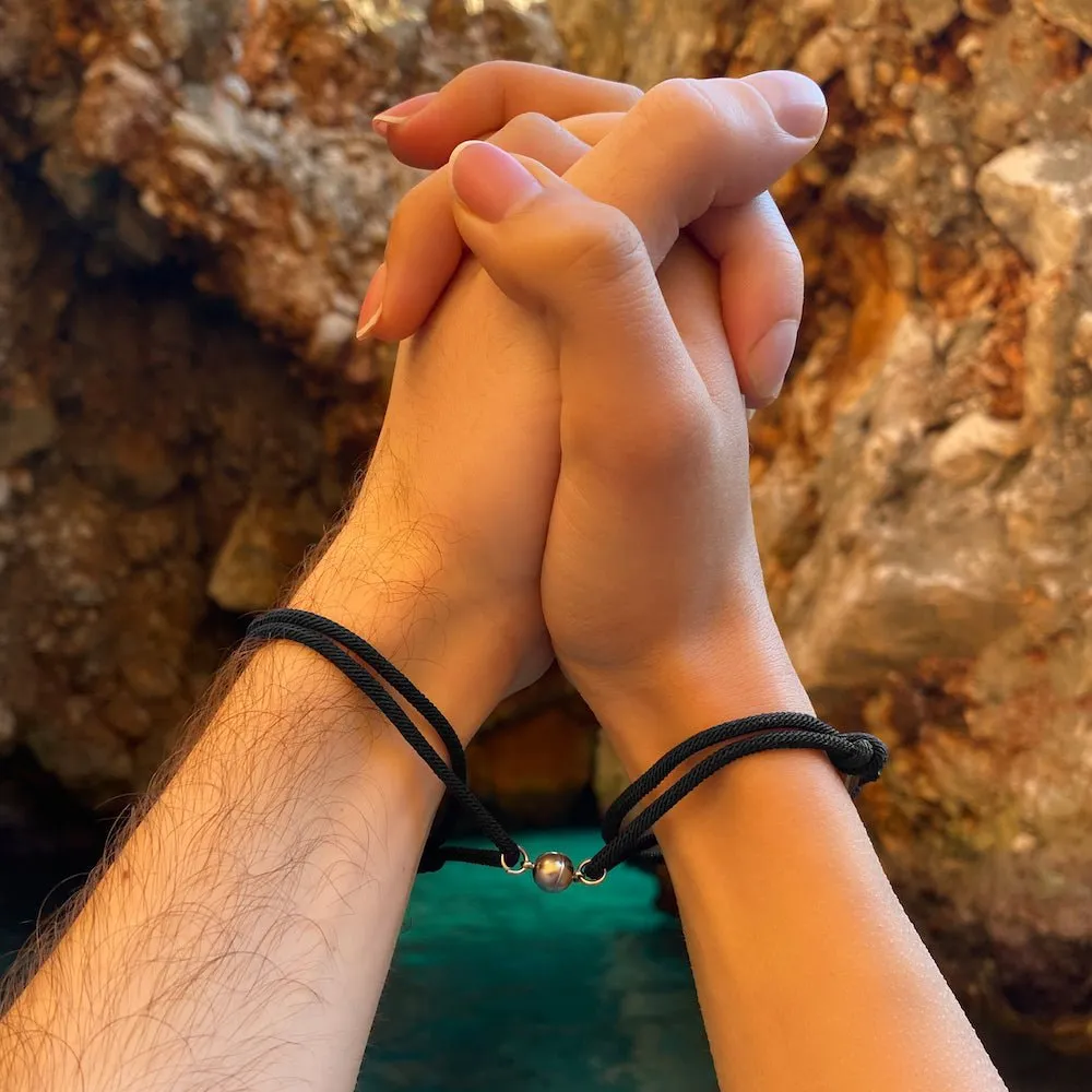 Magnetic Couple Bracelets with Custom Letters Charms