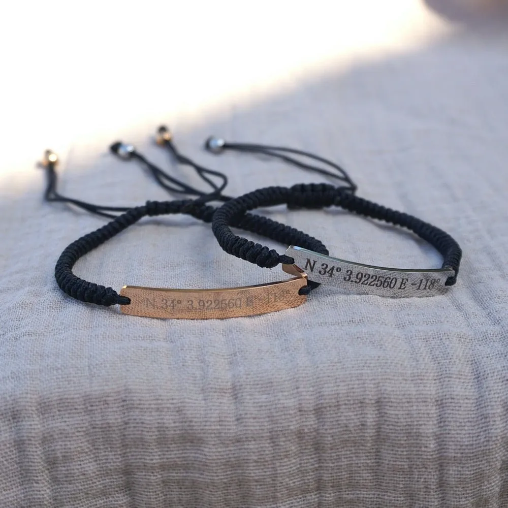 Matching Rope Bracelets with Personalized Engraving