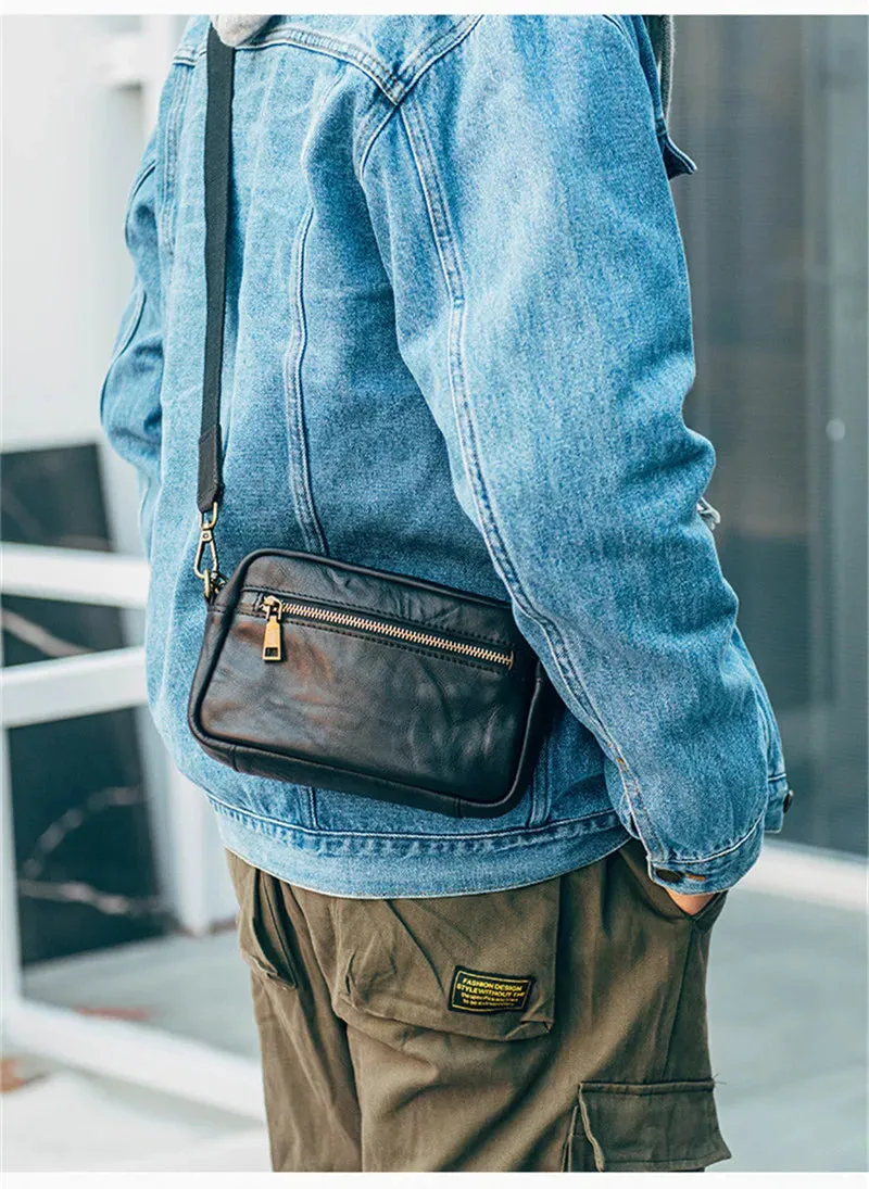 Men's Casual Genuine Leather Multifunctional Shoulder Messenger Bag