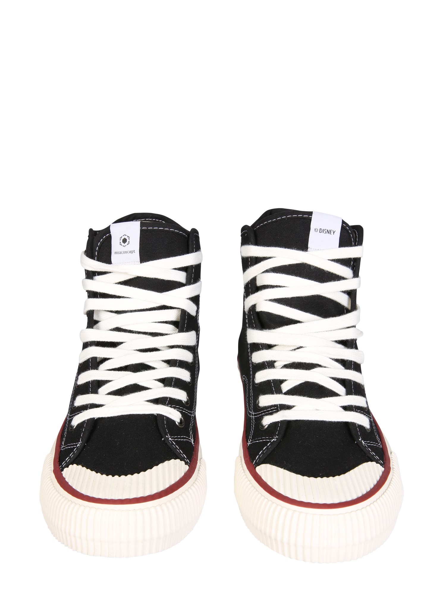 MOACONCEPT    HIGH-TOP MASTER COLLECTOR SNEAKERS WITH CANVAS MICKEY MOUSE PRINT